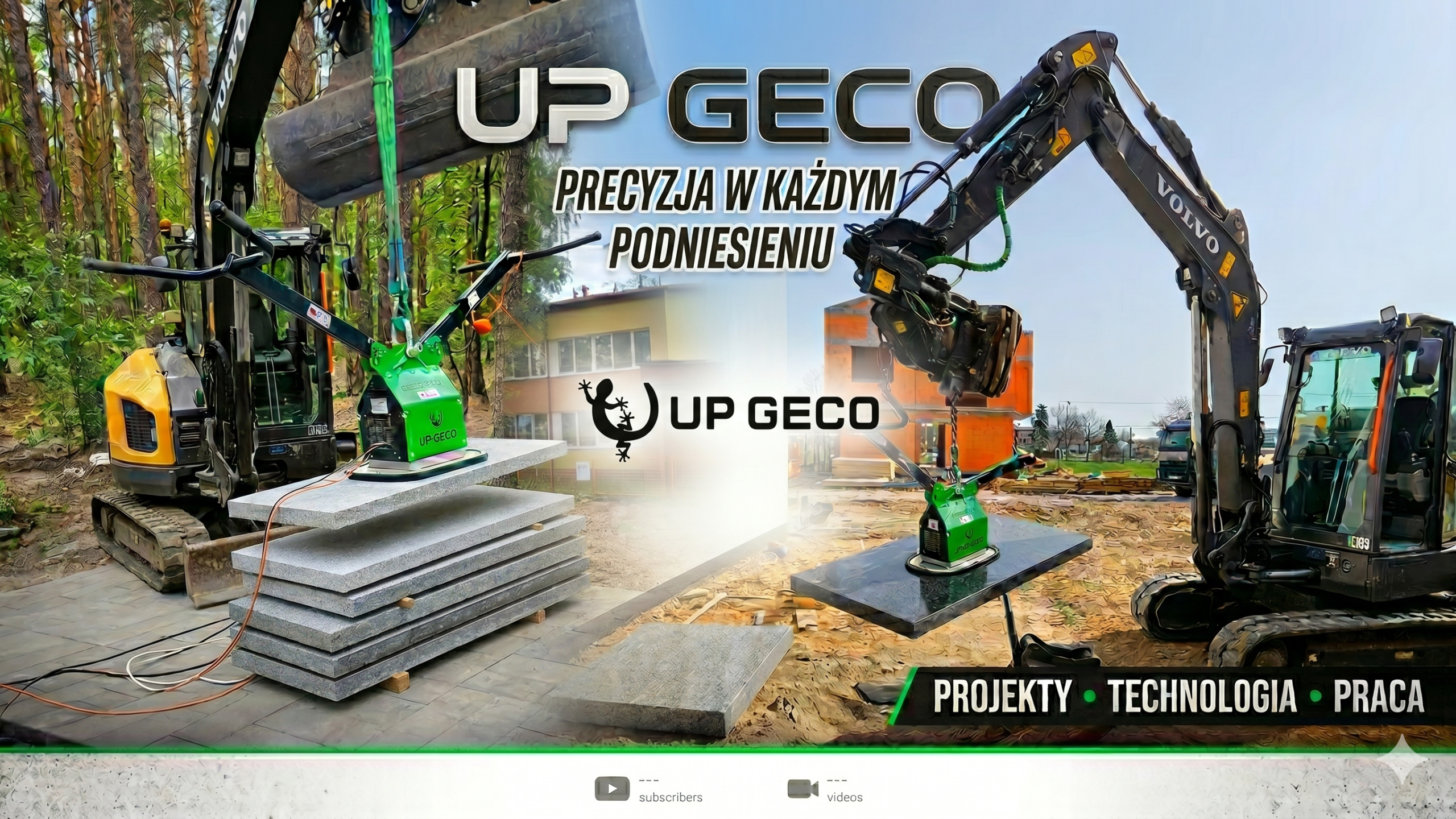 Podnoszenie płyt brukowych przy użyciu chwytaka próżniowego